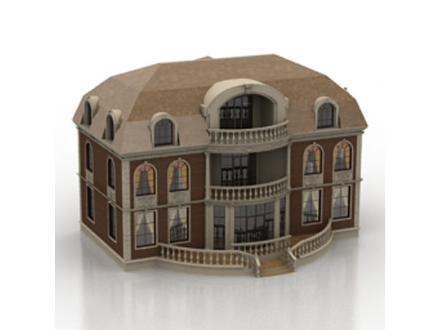 Free House private N6 3D model For Architecture 3Ds Max Model Download